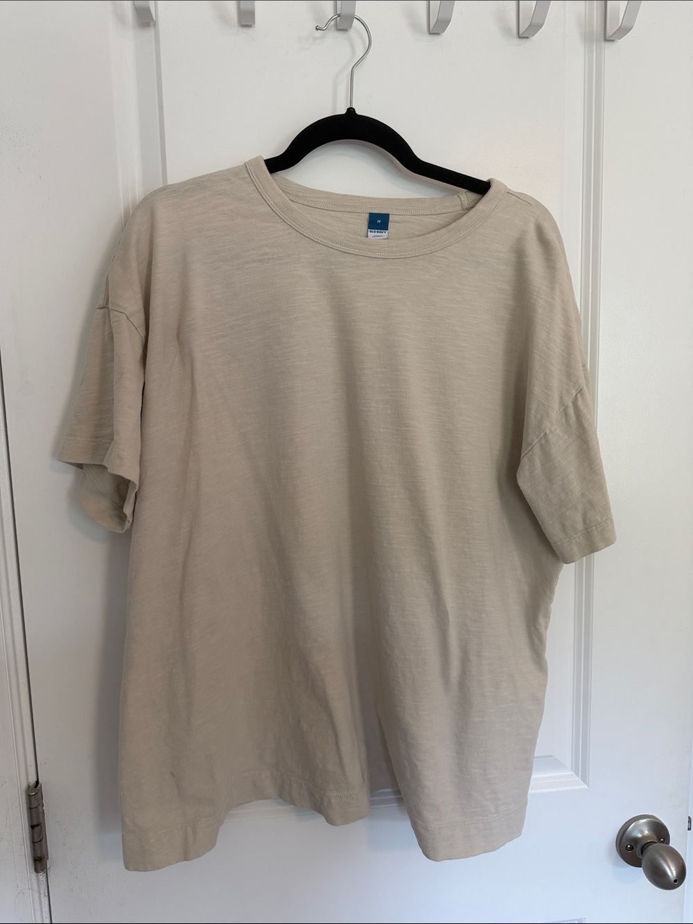 Old Navy Crew Neck T-Shirt in Light Beige M
